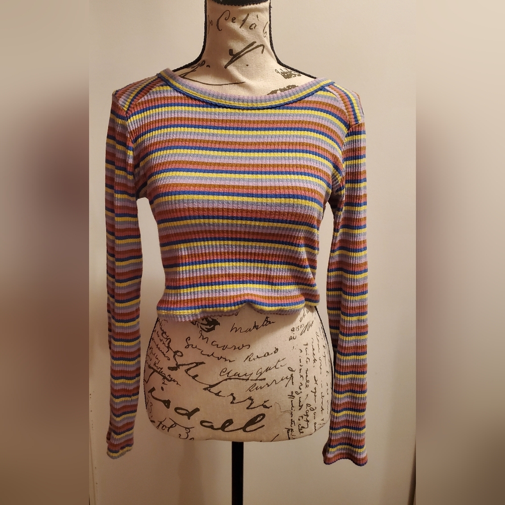 Wild Fable Colorful Striped Long Sleeve Top